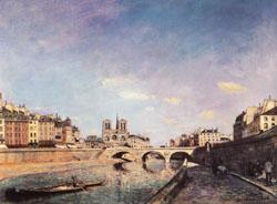 Johan-Barthold Jongkind The Seine and Notre-Dame de Paris Norge oil painting art